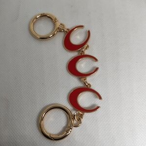 Red And Gold Letter "C" Keychain, Purse Extender Or Bag Design